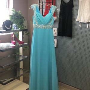 Turquoise prom dress Size 8